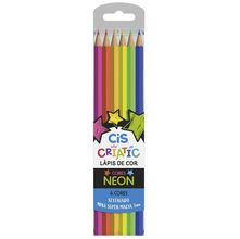 Lápis de Cor Neon CIS Criatic - 6 Cores