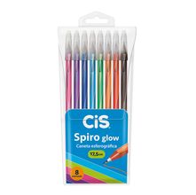 Caneta Esferográfica Spiro Glow 0.7mm Cis - 8 Unidades