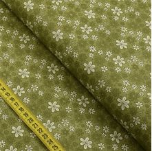 Tecido Estampado para Patchwork - Floral Doodle : Verde Oliva (0,50x1,40)