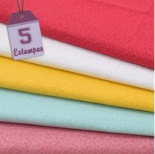 Kit de Tecido Textura Curva Colorido (30x70) 5 Estampas