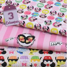 Kit de Tecido Minnie Candy (30x70) 3 Estampas