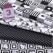 Kit de Tecido Snoopy Black & White (30x70) 4 Estampas