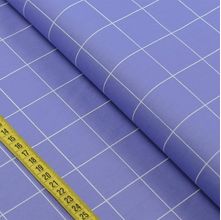 Tecido Estampado para Patchwork - Grid : Xadrez Branco com Fundo Lavanda (0,50x1,40)