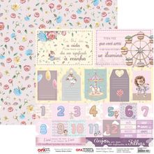 Folha para Scrapbook Dupla Face OPA - Parque Encantado II - 3252