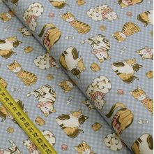 Tecido Estampado para Patchwork - Pets : Mini Gatos Fundo Lavanda (0,50x1,40)