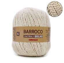 Barbante Barroco Natural Brilho Ouro nº06 400g