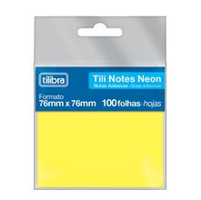 Notas Adesivas Tili Notes Neon 7,6 x 7,6cm - Amarelo