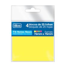 Notas Adesivas Tili Notes Neon 7,6x7,6cm - 4 Cores