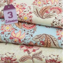 Kit de Tecido Floral Jacobean (30x70) 3 Estampas