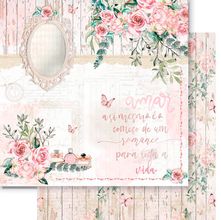 Folha para Scrapbook Dupla Face Elôi Fachado - Coleção Shabby Chic - Amar a Si - SD-1234