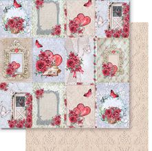 Folha para Scrapbook Dupla Face Elôi Fachado - Coleção Red Roses - Tags - SD-1243