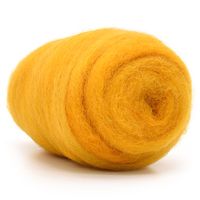 Lã Corriedale para Feltragem 25g - Fios da Fazenda C42 amarelo girassol