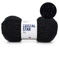 Fio Cristal Star Pingouin 100g 2153 preto multicolor