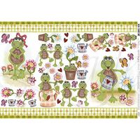 Papel Decoupage Litoarte PD - 50 x 34,3cm Pd063 - sapos