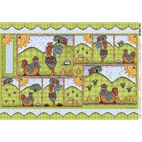 Papel Decoupage Litoarte PD - 50 x 34,3cm Pd135 - fazenda folk