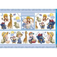 Papel Decoupage Litoarte PD - 50 x 34,3cm Pd381 - meninos/animais