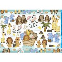 Papel Decoupage Litoarte PD - 50 x 34,3cm Pd545 - animais / arca