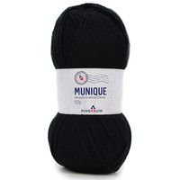 Fio Munique Pingouin 100g - Com Acrílico Antibacteriano 0100 preto