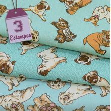 Kit de Tecido Dogs Verde (30x70) 3 Estampas