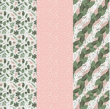 Tecido Estampado para Patchwork - Trio Floral Rosa (0,50x1,40)