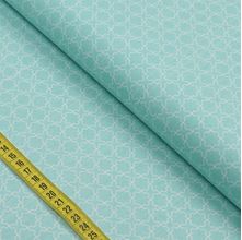 Tecido Estampado para Patchwork - Crisântemos : Composê Geométrico Fundo Azul Claro (0,50x1,40)