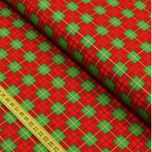 Tecido Estampado para Patchwork - Natal : Xadrez Ouro 2523 (0,50x1,50)