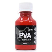 Tinta PVA Cintilante 100ml - Gliart 052 vermelho vivo