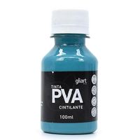 Tinta PVA Cintilante 100ml - Gliart 121 azul caribe