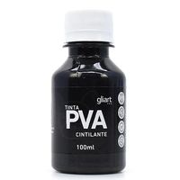 Tinta PVA Cintilante 100ml - Gliart 037 preto