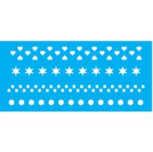 Stencil Jóia 7 x 15 cm - JX-417 Corações e Estrelas