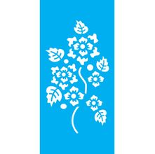 Stencil Jóia 7 x 15 cm - JX-481 Flores e Folhas