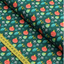 Tecido Estampado para Patchwork - Natal 05 : Bolas e Enfeites (0,50x1,40)