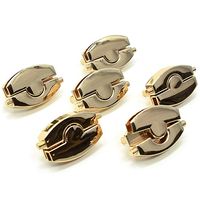 Fecho de Metal Botão 4,6 x 2,6cm- 6 Unidades Dourado