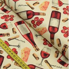 Tecido Estampado para Patchwork - Bon Vivant : Vinhos (0,50x1,40)