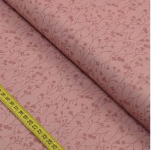 Tecido Blend de Linho Para Patchwork - Flores com Raminhos Rose Blush (0,50x1,50)