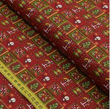 Tecido Estampado para Patchwork - Natal : Boneco de Neve Fundo Vermelho (0,50x1,40)