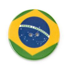Botão Bandeira do Brasil Redondo 3cm