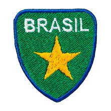 Aplicação Termocolante Brasão I Brasil  4,5 x 5,0cm - 6 unidades