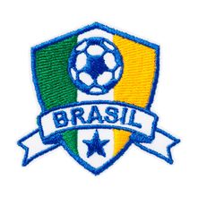 Aplicação Termocolante Brasão Brasil 4,6 x 4,9cm - 6 unidades