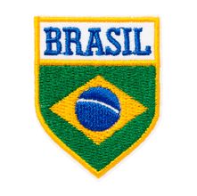 Aplicação Termocolante Brasão Bandeira do Brasil II 4,1 x 5,2cm - 6 unidades
