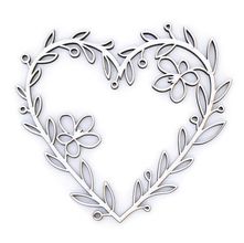 Aplique Chipboard Guirlanda Coração e Flores CH-295 - Arte Fácil
