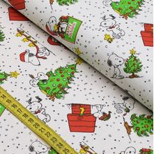 Tecido Estampado para Patchwork - Snoopy : Christmas Fundo Branco (0,50x1,40)