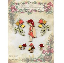 Kit Botão Patch Floresta Encantada Fadinha Nana - 7 Unidades