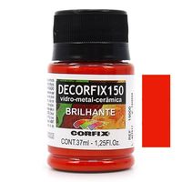 Tinta Decorfix 150 Brilhante 37ml - Metal, Vidro e Cerâmica 313 vermelho fogo