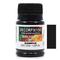 Tinta Decorfix 150 Brilhante 37ml - Metal, Vidro e Cerâmica 321 preto