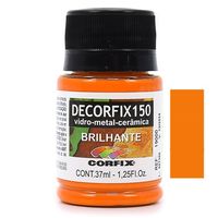 Tinta Decorfix 150 Brilhante 37ml - Metal, Vidro e Cerâmica 431 laranja ágata