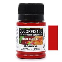 Tinta Decorfix 150 Brilhante 37ml - Metal, Vidro e Cerâmica 433 vermelho topázio