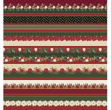 Tecido Estampado para Patchwork - Natal Luz : Barrado Duplo Floral (0,50x1,40)