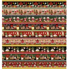 Tecido Estampado para Patchwork - Natal Luz : Barrado Cozinha Natalina (0,50x1,40)