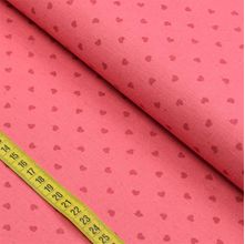 Tecido Blend de Linho Para Patchwork - Corações Flamingo (0,50x1,50)